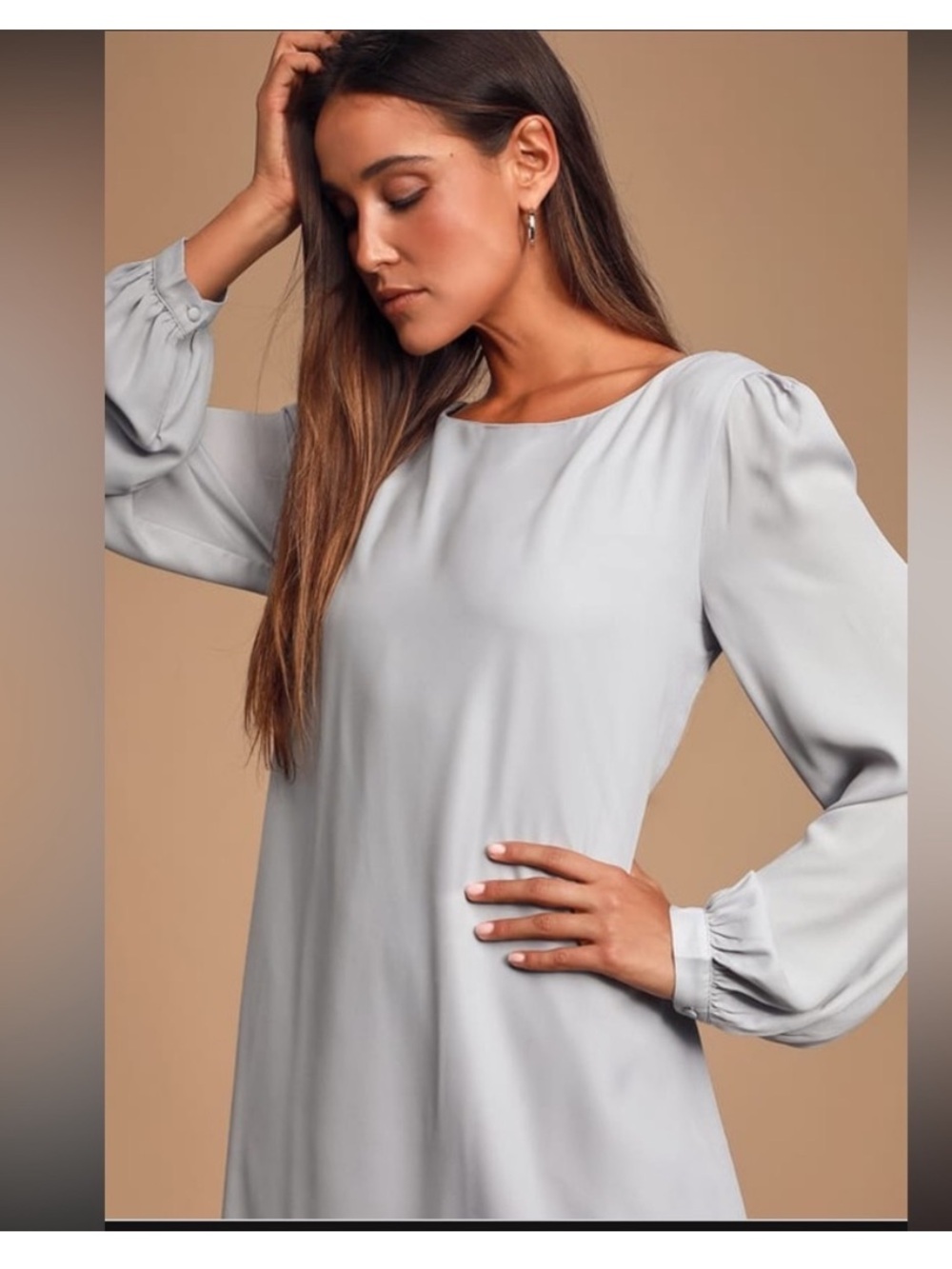Lulu's Status Update Soft Gray Shift Dress
